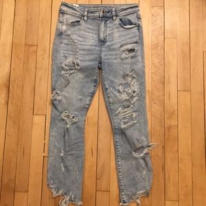 American Eagle White Washed Ripped Jeans